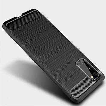 Ochranný silikónový obal karbón pre Samsung Galaxy S20 G980F - čierny
