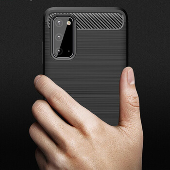 Ochranný silikónový obal karbón pre Samsung Galaxy S20 G980F - čierny