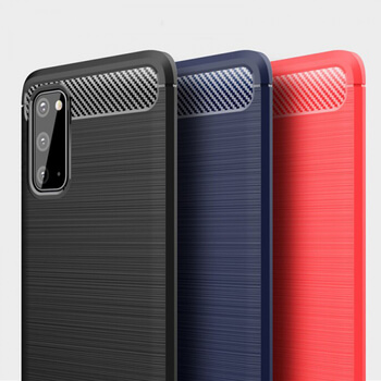 Ochranný silikónový obal karbón pre Samsung Galaxy S20 G980F - čierny