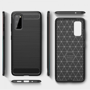 Ochranný silikónový obal karbón pre Samsung Galaxy S20 G980F - čierny
