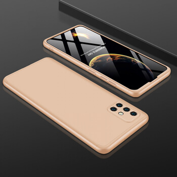 Ochranný 360 ° celotelový plastový kryt pre Samsung Galaxy A71 A715F - zlatý