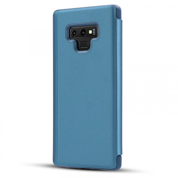Zrkadlový silikónový flip obal pre Samsung Galaxy A71 A715F - modrý