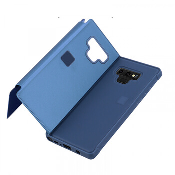 Zrkadlový silikónový flip obal pre Samsung Galaxy A71 A715F - modrý