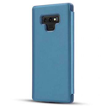 Zrkadlový silikónový flip obal pre Samsung Galaxy S20 G980F - modrý