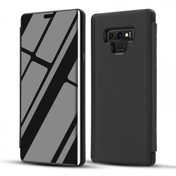 Zrkadlový silikónový flip obal pre Samsung Galaxy S20+ G985F - čierny