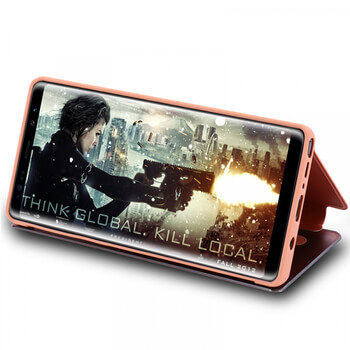 Zrkadlový silikónový flip obal pre Samsung Galaxy S20+ G985F - zlatý