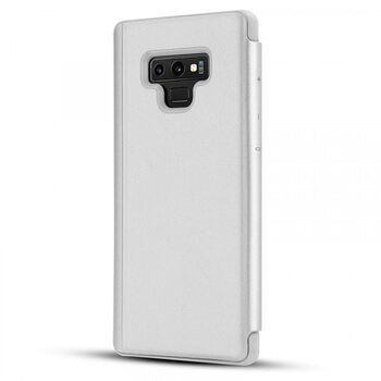 Zrkadlový silikónový flip obal pre Samsung Galaxy S20+ G985F - strieborný