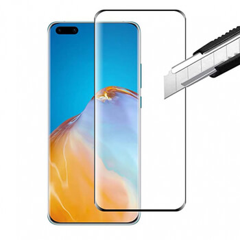 3x SES 3D ochranné tvrdené sklo pre Huawei P40 Pro - čierne - 2+1 zdarma