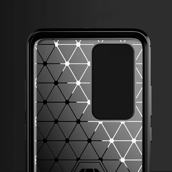 Ochranný silikónový obal karbón pre Huawei P40 Pro - čierny