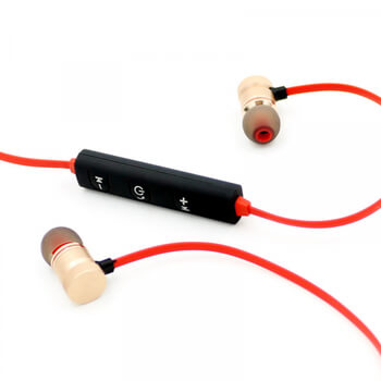 Športové Bluetooth bezdrôtová slúchadlá s ovládaním a magnety - čierna
