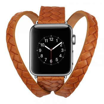 Luxusné pásik remienok pre Apple Watch 42 mm (2.+3.série) z pravej kože - hnedý
