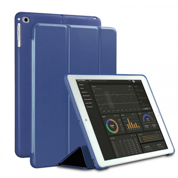 2v1 Smart flip cover + zadný silikónový ochranný obal pre Apple iPad 9.7" 2018 (6. generace) - modrý