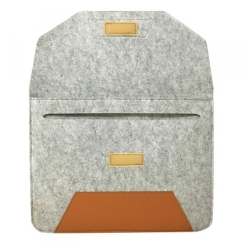 Ochranný filcový obal ,, LIST ,, s koženými detailmi pre Apple Macbook Air 13" (2012-2017) - šedý