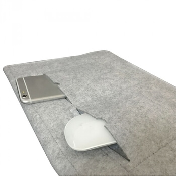 Ochranný filcový obal ,, LIST ,, s koženými detailmi pre Apple MacBook Air 13" (2012-2017) - šedý