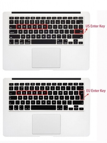 Silikónový ochranný obal na klávesnici EÚ verzia pre Apple MacBook Air 13" (2012-2017) - čierny