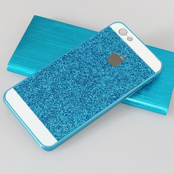Plastový ochranný obal sa trblietky Apple iPhone 6/6S - modrý