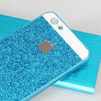 Plastový ochranný obal sa trblietky Apple iPhone 6/6S - modrý