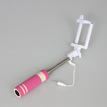 Teleskopická Selfie tyč s ovládaním 60 cm - ružová