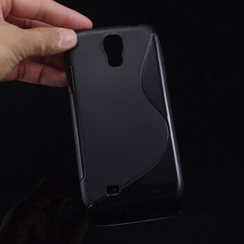 Silikónový mliečny ochranný obal pre Samsung Galaxy S4 i9505 - čierny