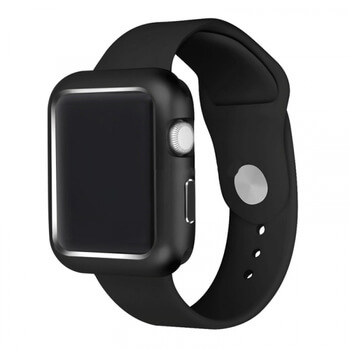 Magnetický hliníkový ochranný rámik pre Apple Watch 38 mm (2.+3.série) - čierny