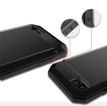 EXTRÉMNE odolný hliníkovo-silikónový obal pre Apple iPhone SE (2020) - čierny