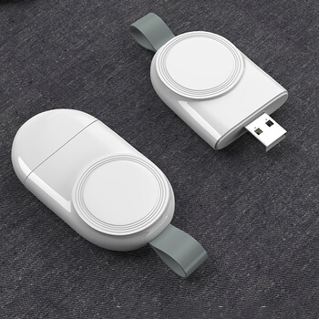 Prenosná bezdrôtová magnetická nabíjačka a adaptér pre Apple Watch biela