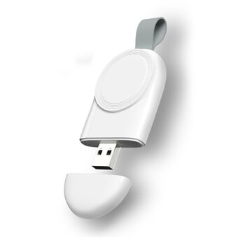 Prenosná bezdrôtová magnetická nabíjačka a adaptér pre Apple Watch biela