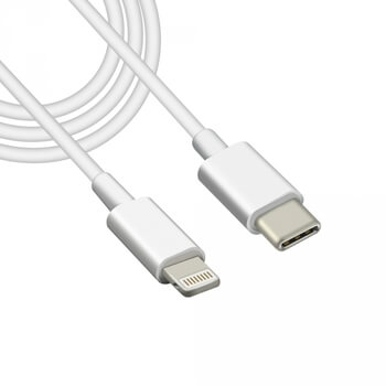 USB-C synchronizačný a nabíjací kábel s konektorom Lightning 5A - biely