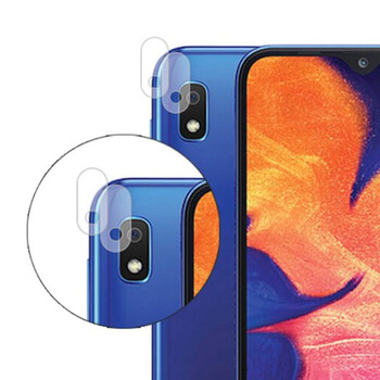 3x Tvrdá ochranné sklo na šošovku fotoaparátu a kamery pre Samsung Galaxy A10 A105F - 2+1 zdarma
