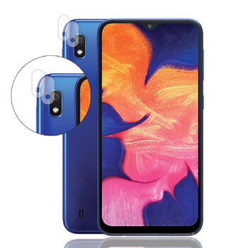 3x Tvrdá ochranné sklo na šošovku fotoaparátu a kamery pre Samsung Galaxy A10 A105F - 2+1 zdarma