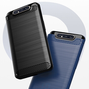 Ochranný silikónový obal karbón pre Samsung Galaxy A80 A805F - čierny