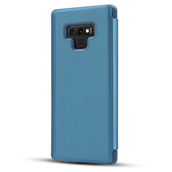Zrkadlový silikónový flip obal pre Samsung Galaxy A80 A805F - modrý