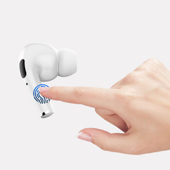 Múdra bezdrôtová bluetooth slúchadlá TWS 3. generácie s mikrofónom a nabíjacím puzdrom biela
