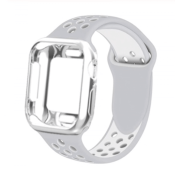 Silikónový obal s pásikom pre chytré hodinky Apple Watch 40 mm (5.série) - šedý
