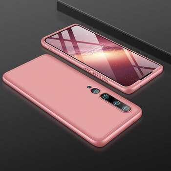Ochranný 360 ° celotelový plastový kryt pre Xiaomi Mi 10 - ružový