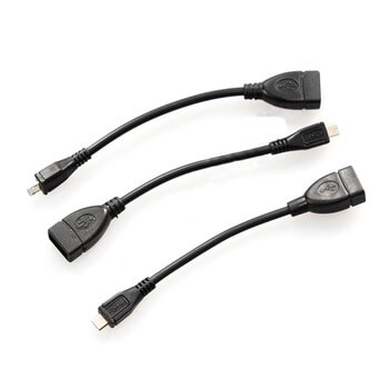 USB OTG prepojovací kábel pre Micro USB 15 cm - čierny