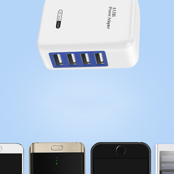 Cestovná sieťová nabíjačka 4x USB adaptér do zásuvky