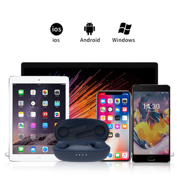 Bezdrôtové bluetooth slúchadlá s nabíjacím puzdrom - čierna