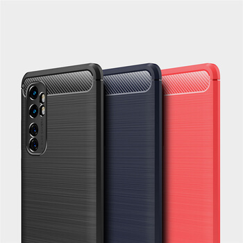 Ochranný silikónový obal karbón pre Xiaomi Mi Note 10 Lite - čierny