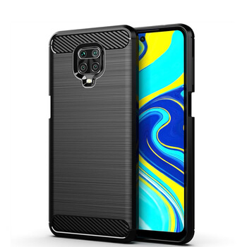 Ochranný silikónový obal karbón pre Xiaomi Redmi Note 9 Pro - čierny