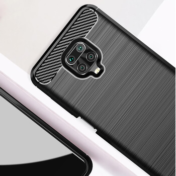 Ochranný silikónový obal karbón pre Xiaomi Redmi Note 9 Pro - čierny