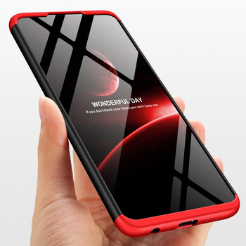 Ochranný 360 ° celotelový plastový kryt pre Xiaomi Redmi Note 9 Pro - červený