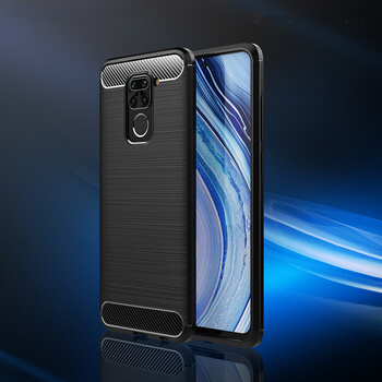 Ochranný silikónový obal karbón pre Xiaomi Redmi Note 9 - čierny