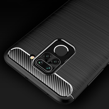 Ochranný silikónový obal karbón pre Xiaomi Redmi Note 9 - čierny