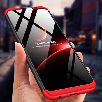 Ochranný 360 ° celotelový plastový kryt pre Xiaomi Mi Note 10 Lite - červený