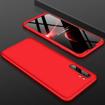 Ochranný 360 ° celotelový plastový kryt pre Xiaomi Mi Note 10 Lite - červený