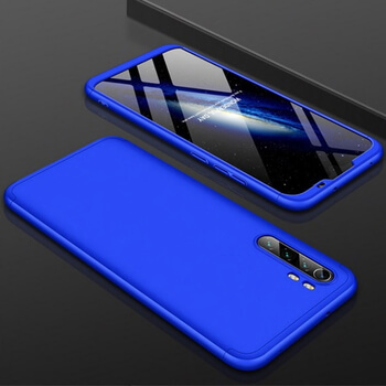 Ochranný 360 ° celotelový plastový kryt pre Xiaomi Mi Note 10 Lite - modrý