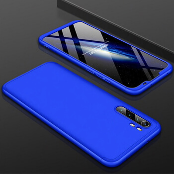 Ochranný 360 ° celotelový plastový kryt pre Xiaomi Mi Note 10 Lite - modrý
