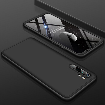 Ochranný 360 ° celotelový plastový kryt pre Xiaomi Mi Note 10 Lite - čierny