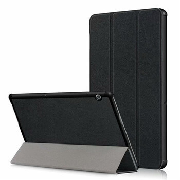 2v1 Smart flip cover + zadný plastový ochranný kryt pre Huawei MediaPad T5 10.1" - čierny